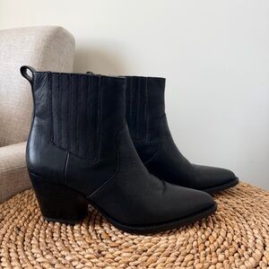 J. Crew Black Leather Ankle Boots